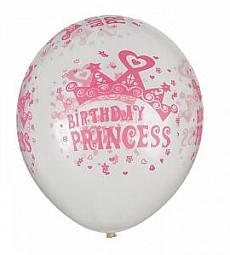 Шар латексный - Birthday princess - 12