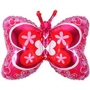 Фольгированный шар - Розовая бабочка - 35" 1