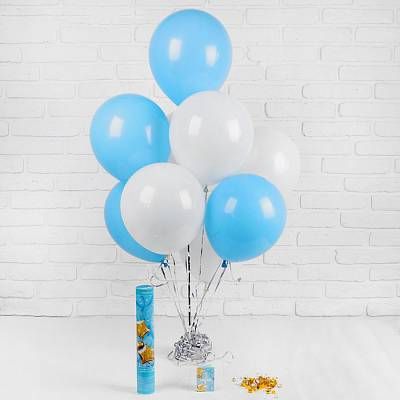 Набор воздушных шаров (латекс) - Бело-голубые - 12" 1