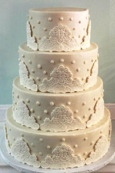 Свадебный торт "Кружевной"