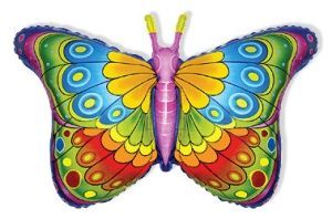 Фольгированный шар - Бабочка разноцветная - 32" 1