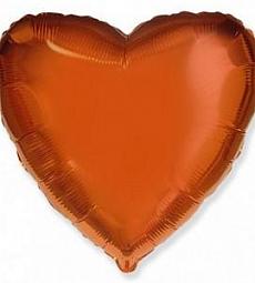Шар - Оранжевое фольгированное сердце 18