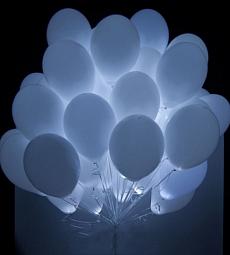 Светящийся светло-голубой шар - латекс 12