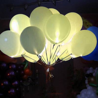 Светящийся желтый шар - латекс 12" 1