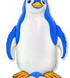 Фольгированный шар - Синий пингвиненок - 32