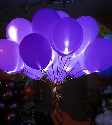 Светящийся фиолетовый шар - латекс 12