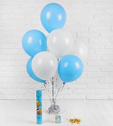 Набор воздушных шаров (латекс) - Бело-голубые - 12