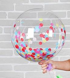 Шар bubbles -  с конфетти - 48 см