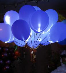 Светящийся синий шар - латекс 12