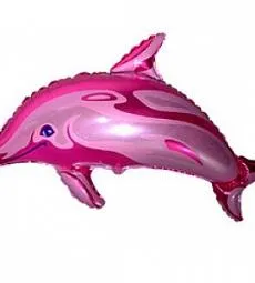 Фольгированный шар - Розовый дельфин - 38