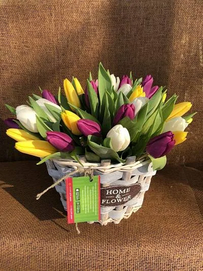 Кашпо Home&Flower с голландскими тюльпанами 1