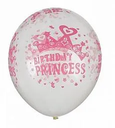 Шар латексный - Birthday princess - 12