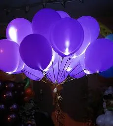 Светящийся фиолетовый шар - латекс 12