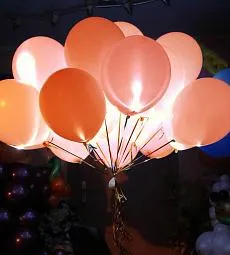 Светящийся персиковый шар - латекс 12