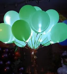 Светящийся зеленый шар - латекс 12