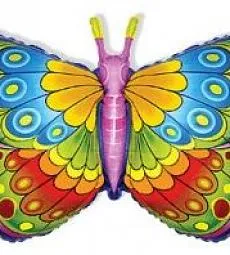 Фольгированный шар - Бабочка разноцветная - 32