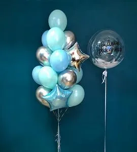Композиция из шаров "С днем рождения" (бабблз)